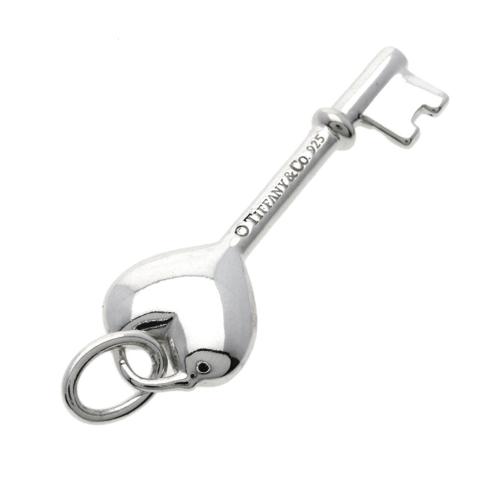 Tiffany Co Heart Key Pendant Silver